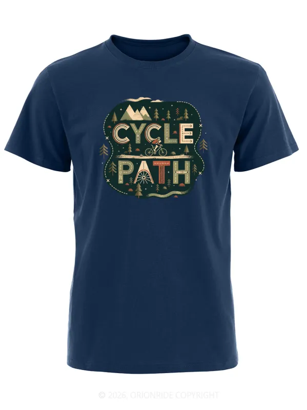 Orionride Word Cycle Path Short Sleeves Bike T-Shirt made by Orionride