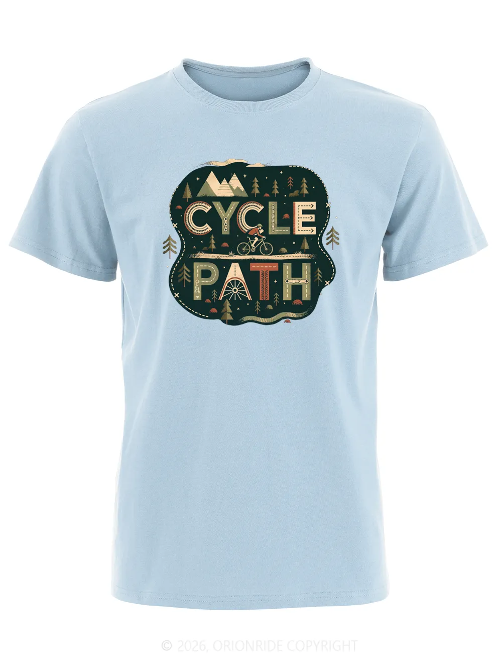 Orionride Word Cycle Path Short Sleeves Bike T-Shirt sold by Orionride product image thumbnail 3