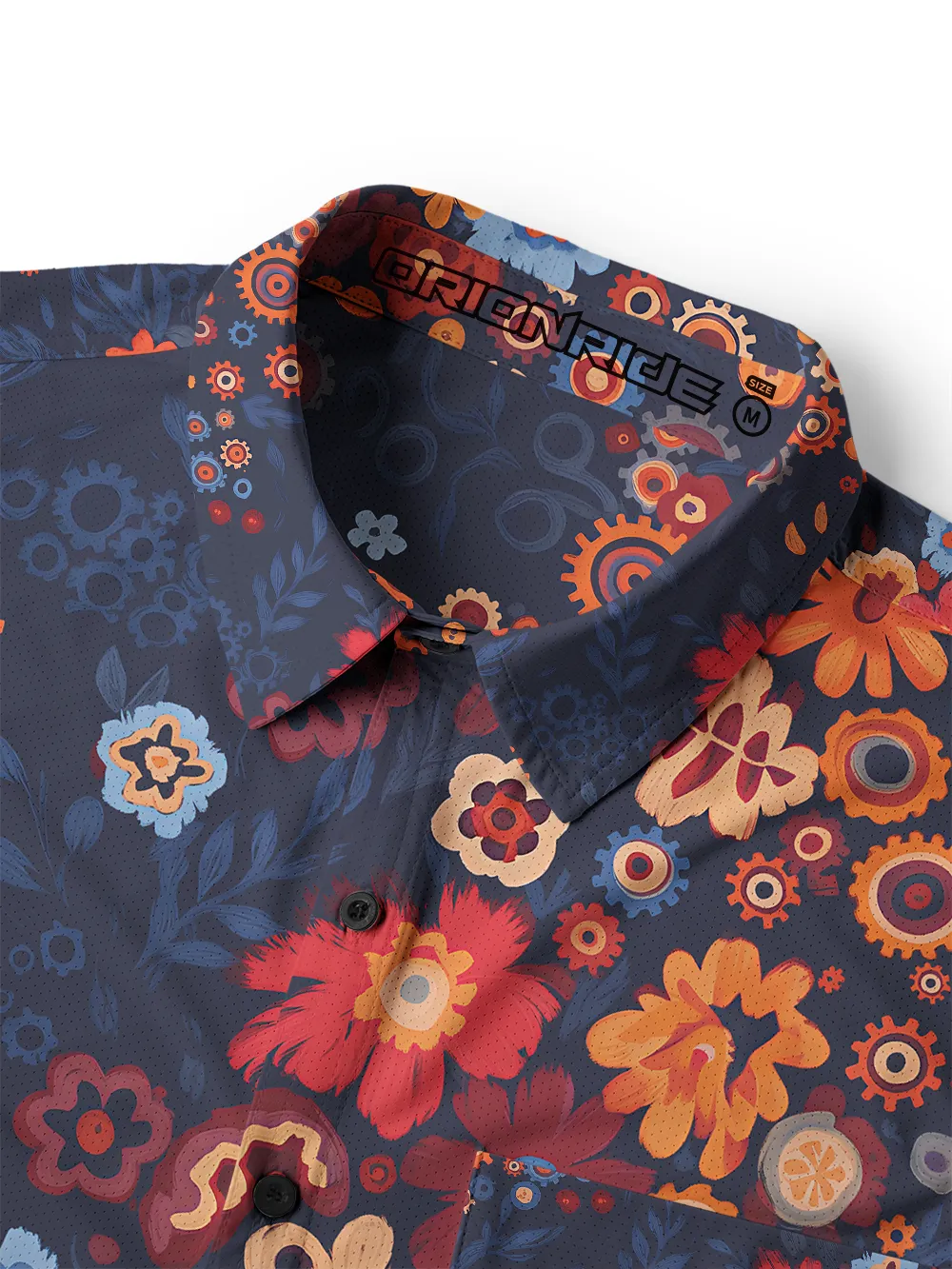 Orionride Mechanical Florals Men's Stretchy Breathable Long Sleeve Gravel Shirt sold by Orionride product image thumbnail 4
