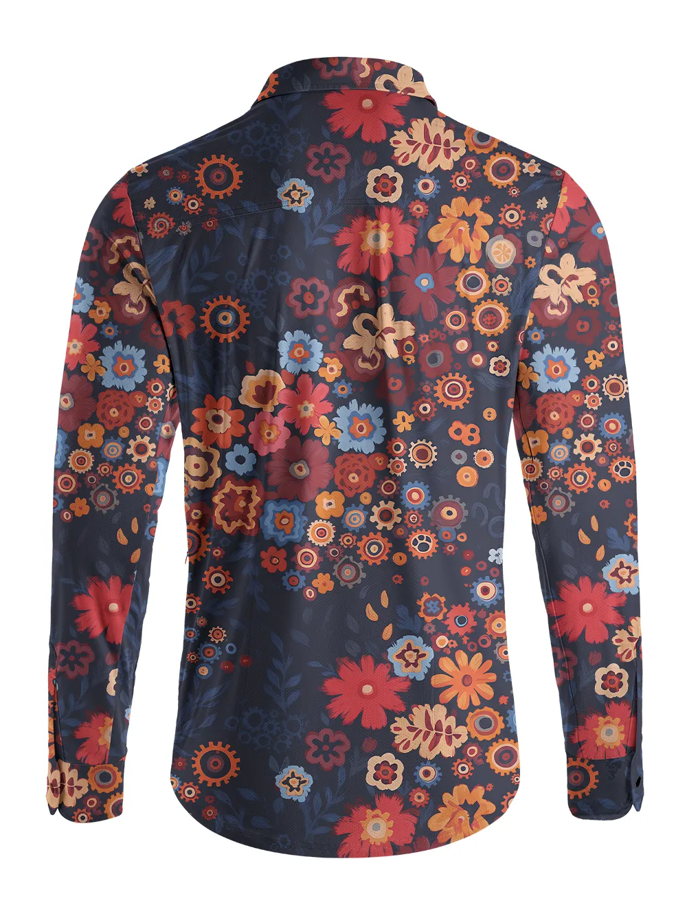 Orionride Mechanical Florals Men's Stretchy Breathable Long Sleeve Gravel Shirt sold by Orionride product image thumbnail 3