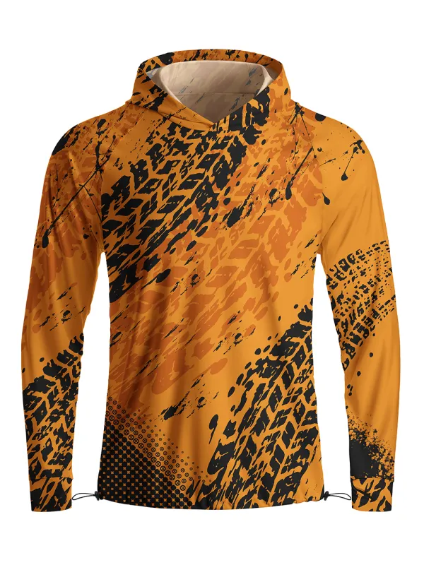 Orionride Tire Marks Long Sleeve Cycling Hoodie Shirt made by Orionride