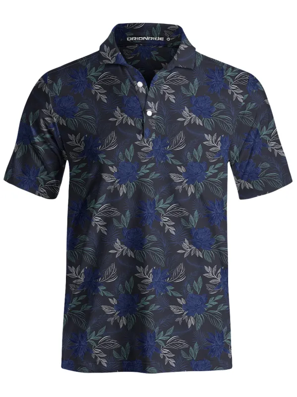 Orionride Floral Lines Men's Polo Shirt made by Orionride