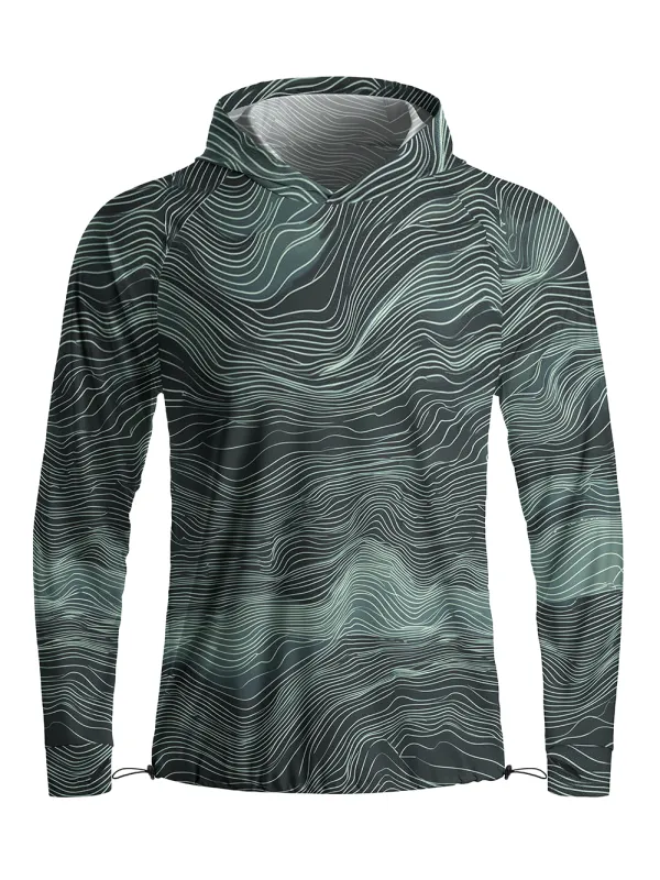 Orionride Winding Lines Long Sleeve Cycling Hoodie Shirt made by Orionride