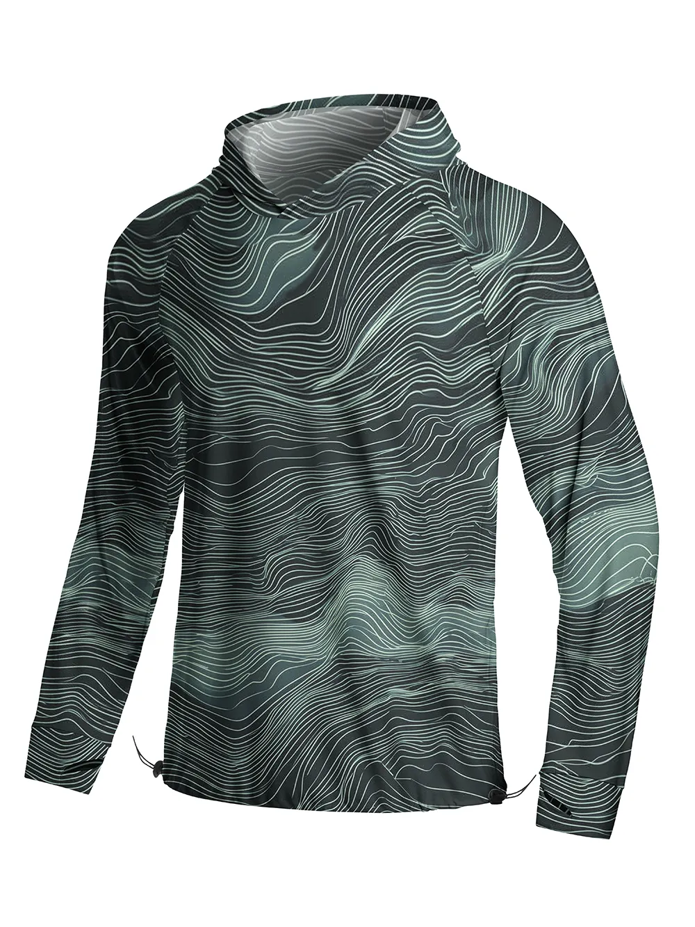 Orionride Winding Lines Long Sleeve Cycling Hoodie Shirt sold by Orionride product image thumbnail 2