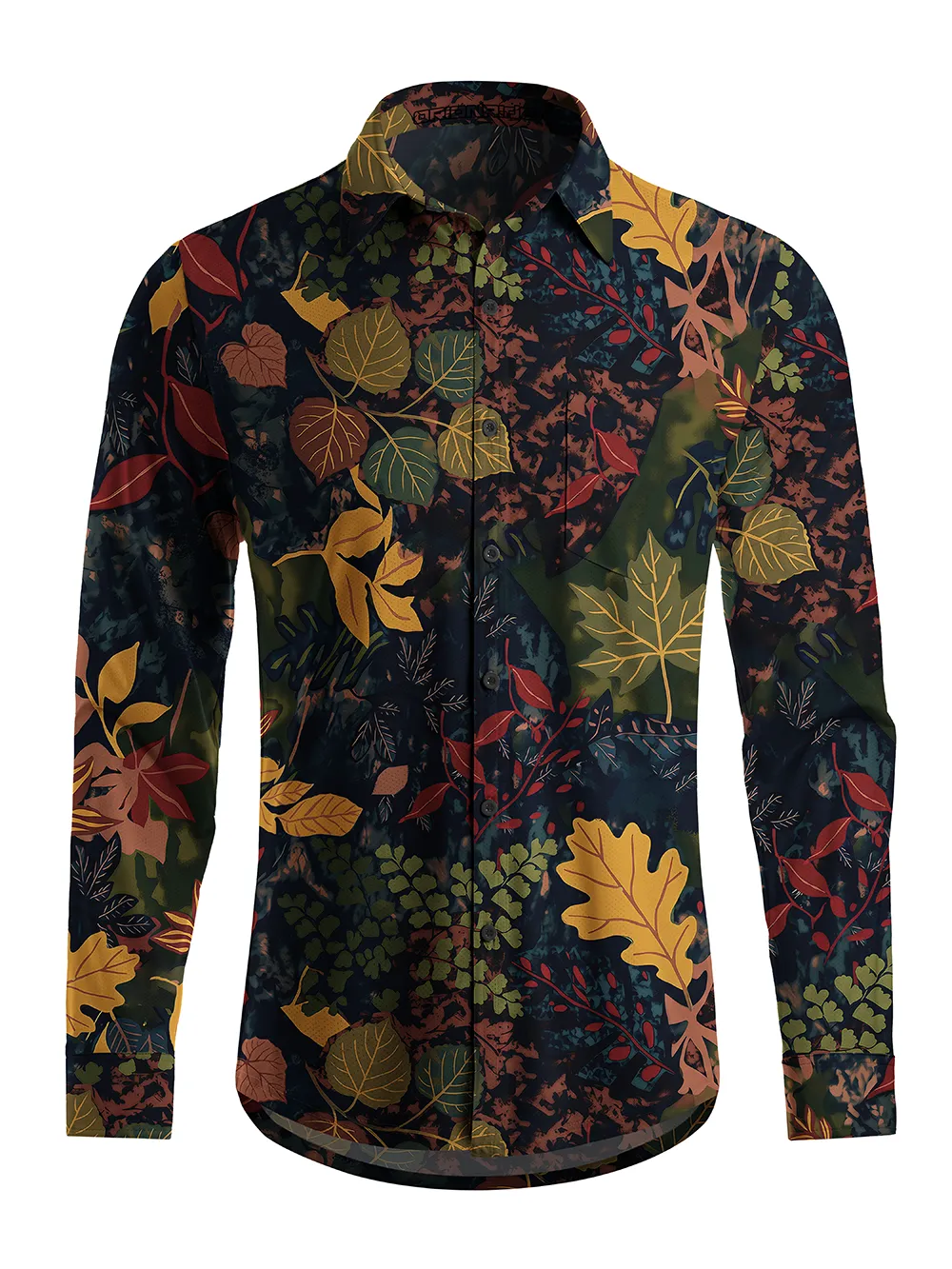 Orionride Fallen Leaves Men's Stretchy Breathable Long Sleeve Gravel Shirt sold by Orionride