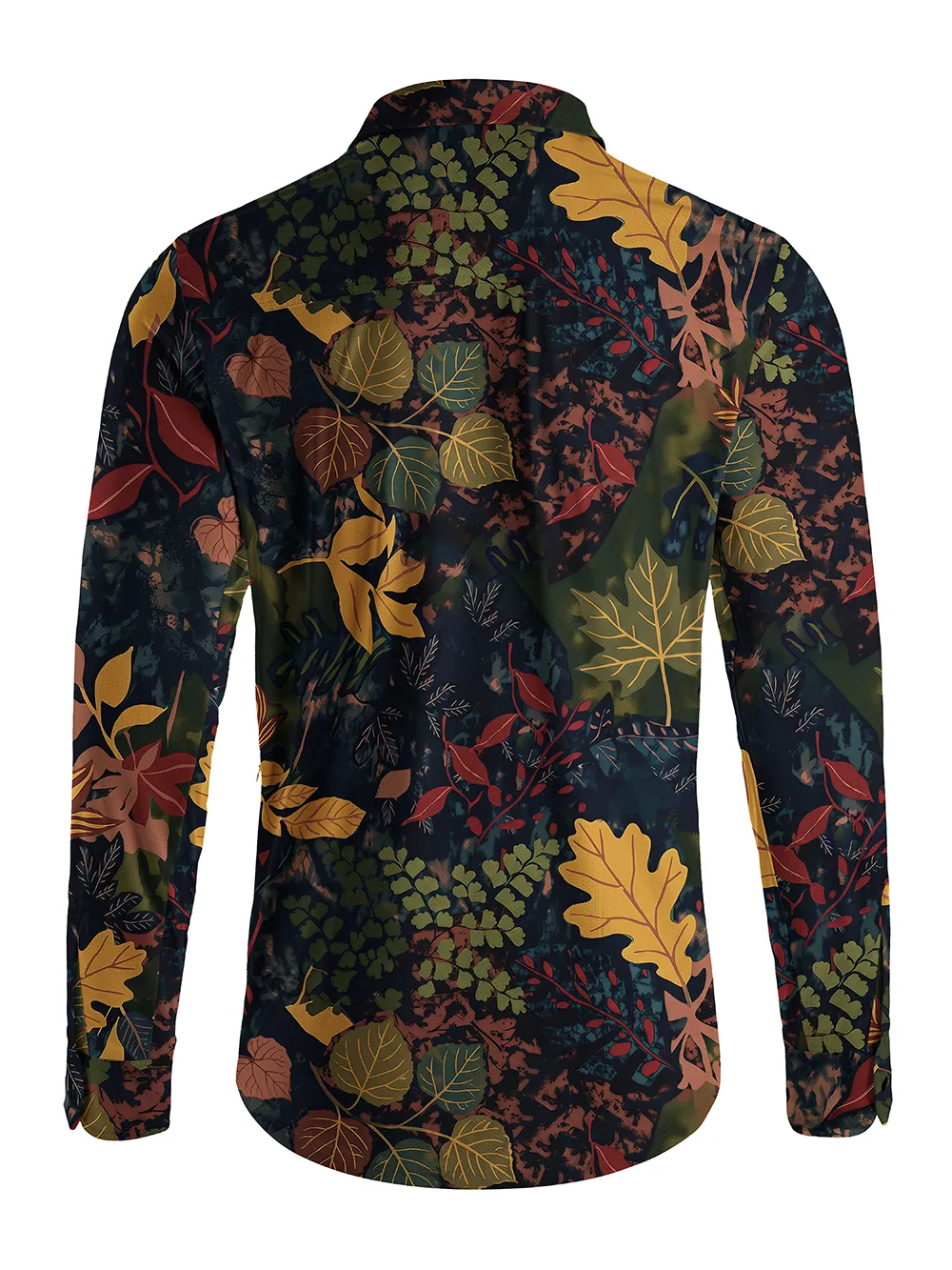 Orionride Fallen Leaves Men's Stretchy Breathable Long Sleeve Gravel Shirt sold by Orionride product image thumbnail 3