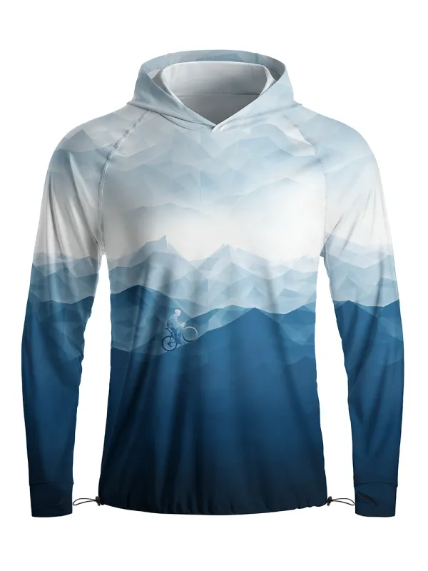 Orionride Snow Mountain Long Sleeve Cycling Hoodie Shirt made by Orionride