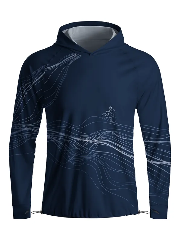 Orionride Spatial Lines Long Sleeve Cycling Hoodie Shirt made by Orionride