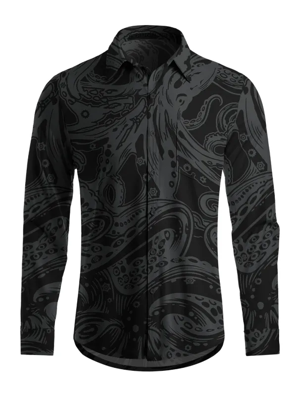 Orionride Octopus Tentacles Men's Stretchy Breathable Long Sleeve Gravel Shirt made by Orionride