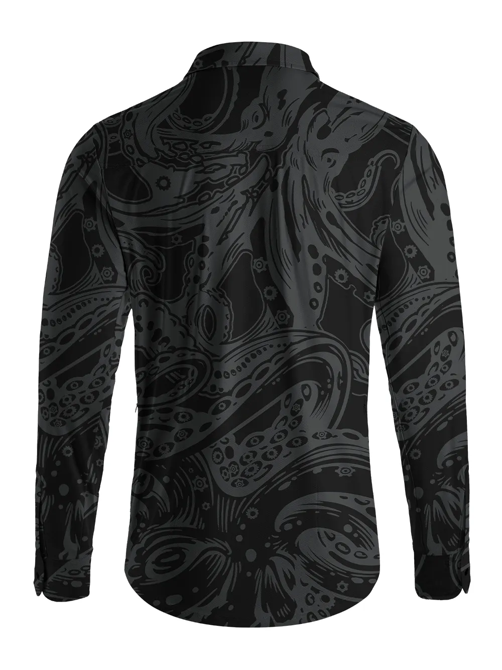 Orionride Octopus Tentacles Men's Stretchy Breathable Long Sleeve Gravel Shirt sold by Orionride product image thumbnail 3