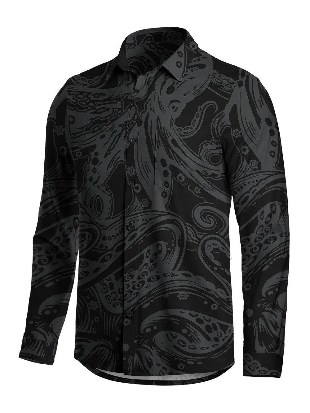 Orionride Octopus Tentacles Men's Stretchy Breathable Long Sleeve Gravel Shirt sold by Orionride product image thumbnail 2