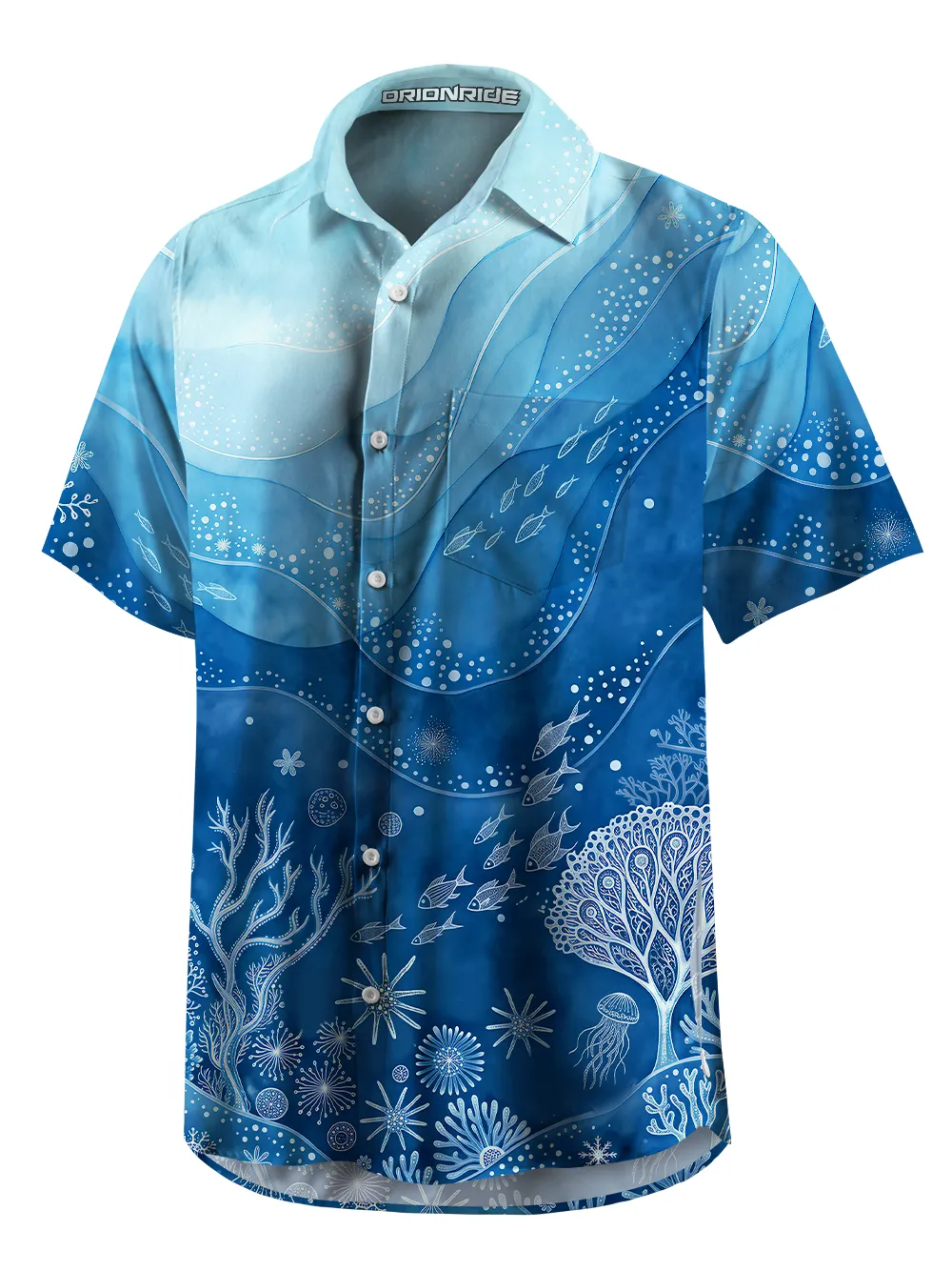 Orionride Ocean Chart Zipper Pockets Ultra Lightweight Short Sleeves Gravel Shirt sold by Orionride product image thumbnail 3