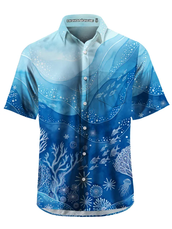Orionride Ocean Chart Zipper Pockets Ultra Lightweight Short Sleeves Gravel Shirt made by Orionride