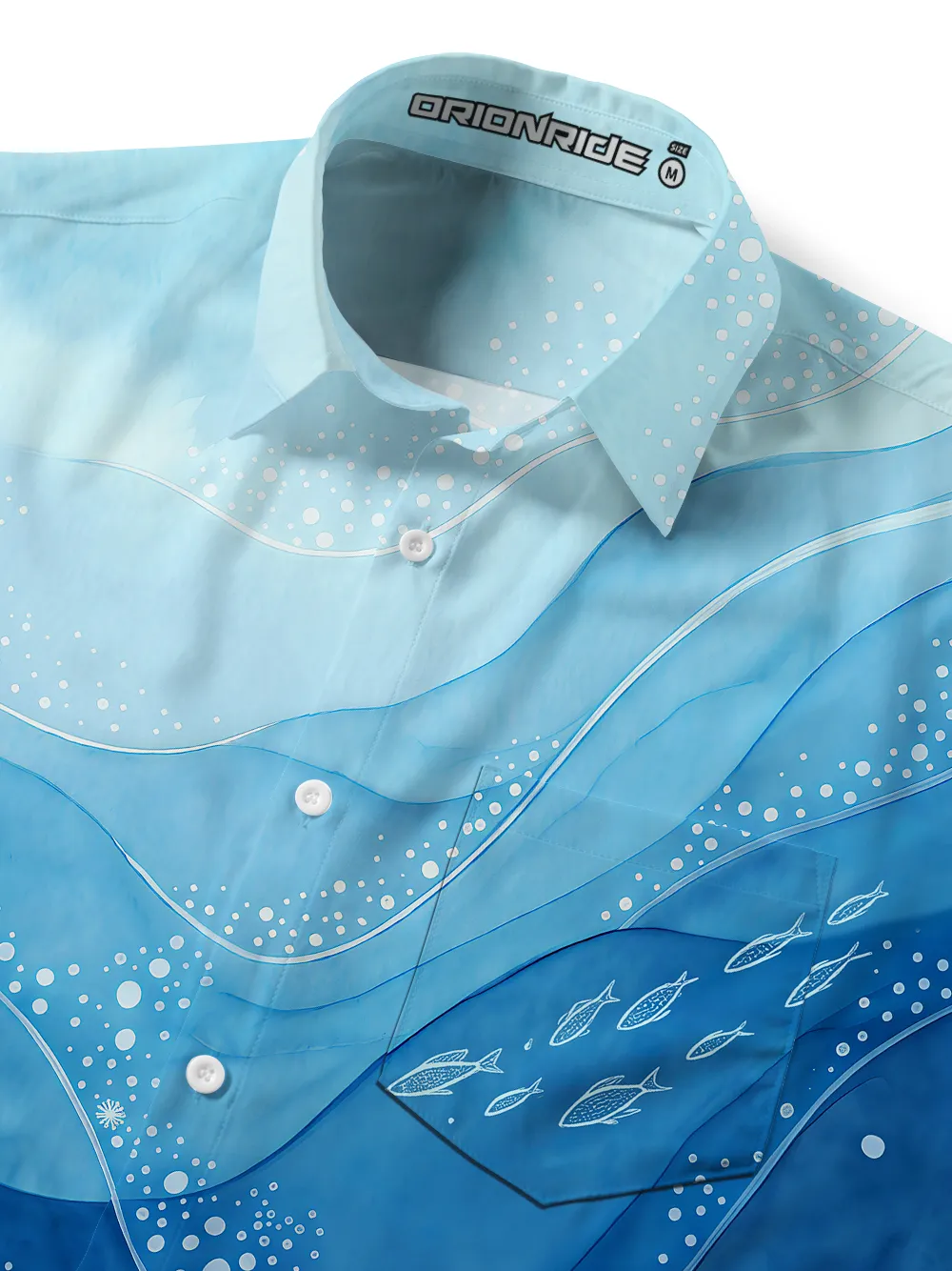 Orionride Ocean Chart Zipper Pockets Ultra Lightweight Short Sleeves Gravel Shirt sold by Orionride product image thumbnail 5