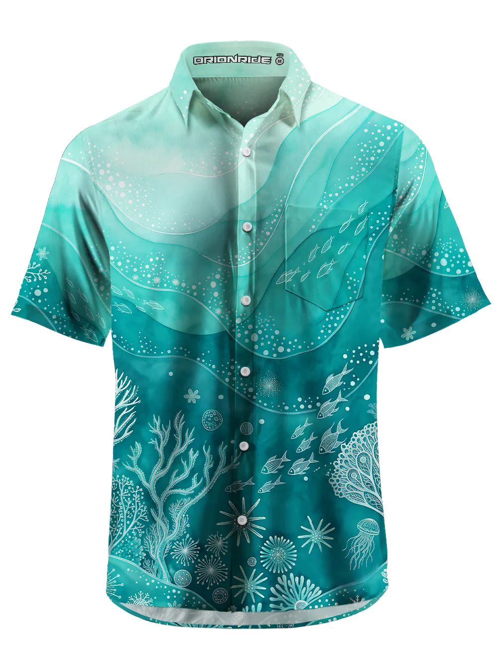 Orionride Ocean Chart Zipper Pockets Ultra Lightweight Short Sleeves Gravel Shirt sold by Orionride product image thumbnail 2
