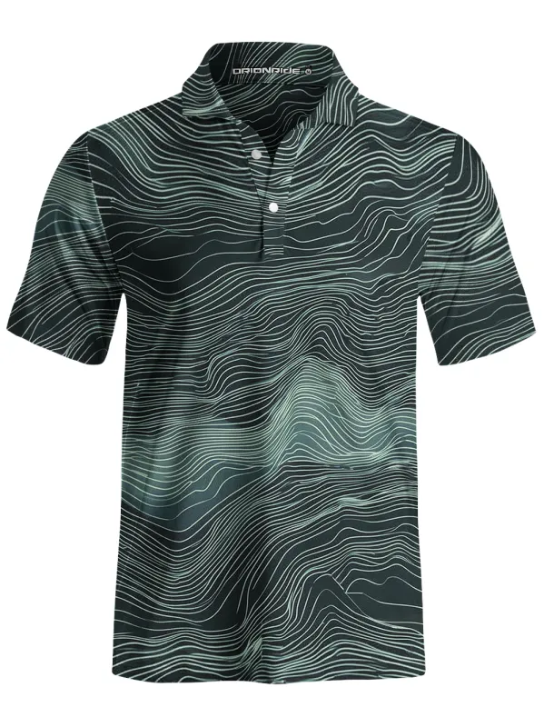Orionride Winding Lines Men's Polo Shirt made by Orionride