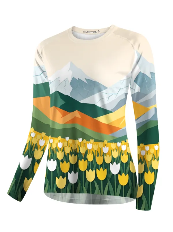 Orionride Geometric Spring Field Women's Quick Dry Downhill Jersey made by Orionride