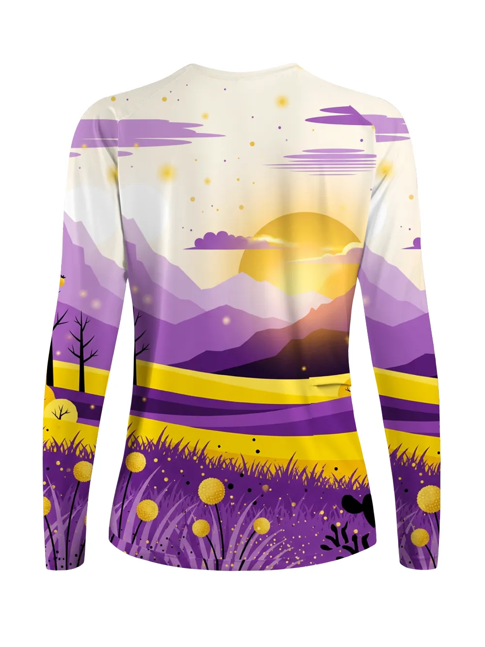 Orionride Purple Golden Field Women's Quick Dry Downhill Jersey sold by Orionride product image thumbnail 3