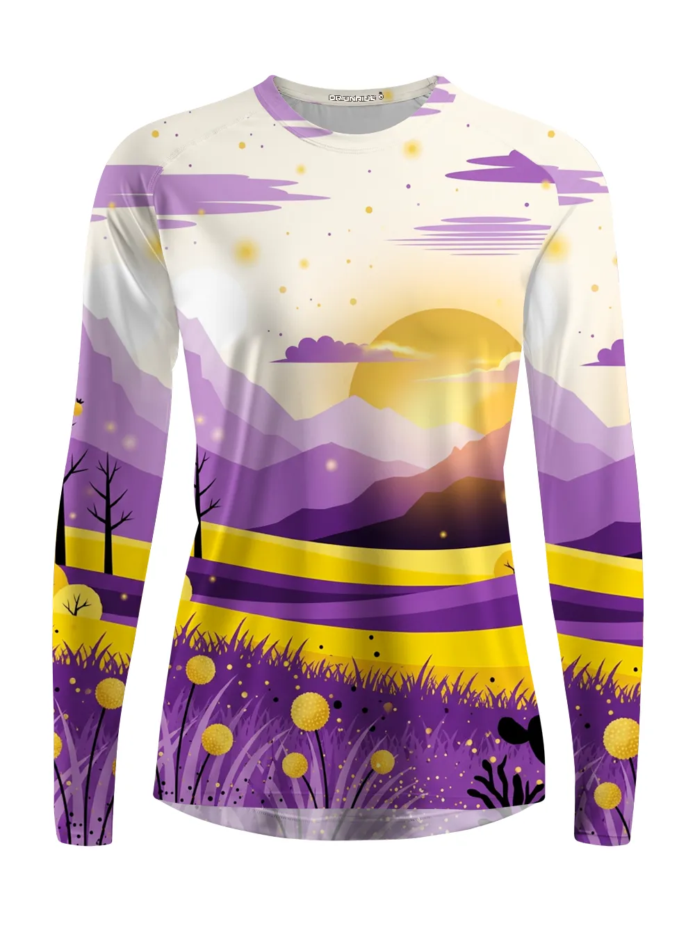 Orionride Purple Golden Field Women's Quick Dry Downhill Jersey sold by Orionride product image thumbnail 2