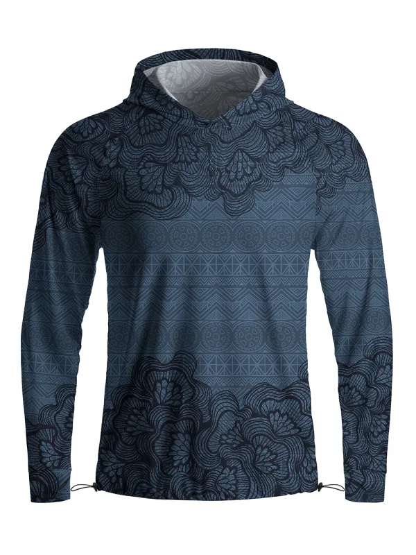 Orionride Floral Shadow Pattern Long Sleeve Cycling Hoodie Shirt made by Orionride