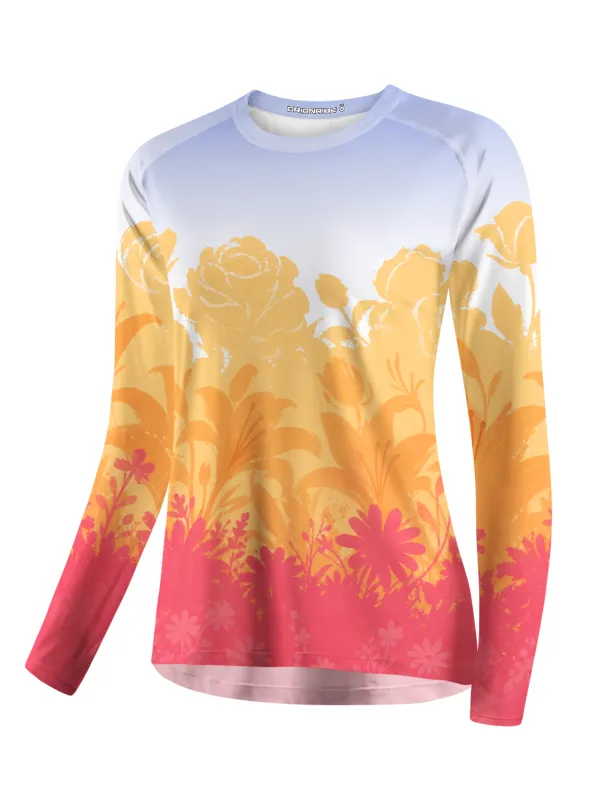 Orionride Layered Color Bloom Women's Quick Dry Downhill Jersey made by Orionride