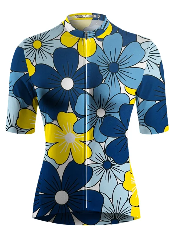 Orionride Multicolored Flowers Short Sleeves Women's Jersey made by Orionride