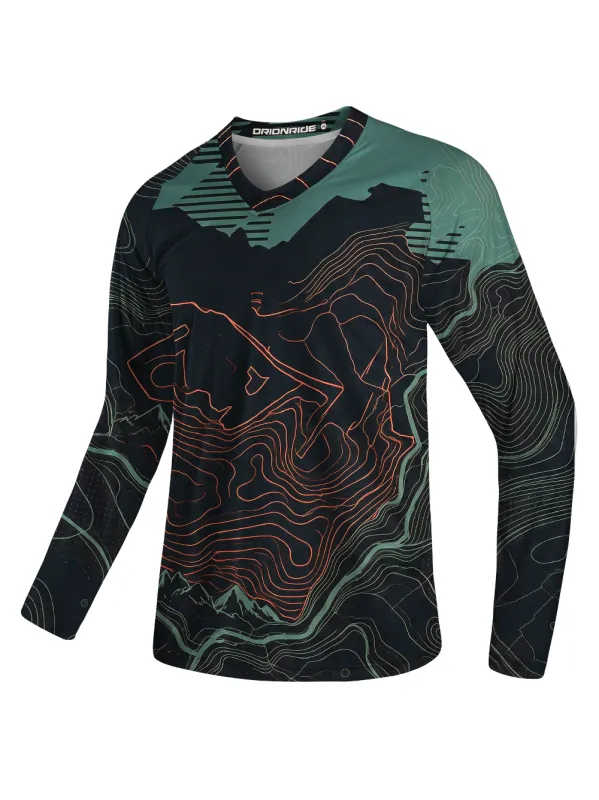 Orionride Thermal Cartography Long Sleeve Downhill Jersey made by Orionride