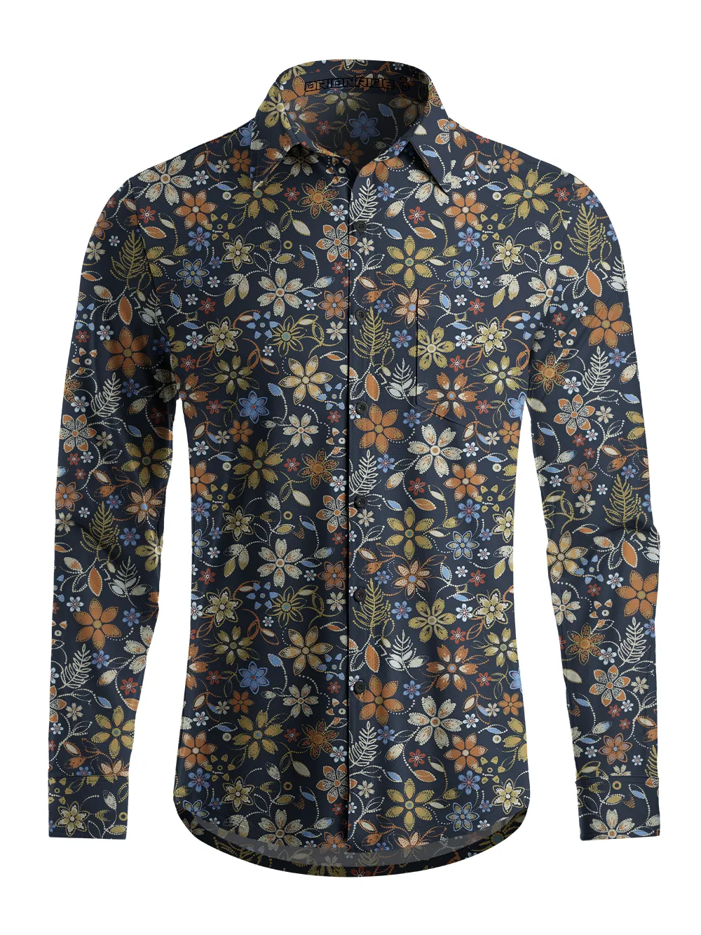 Orionride Embroidered Flower Men's Stretchy Breathable Long Sleeve Gravel Shirt sold by Orionride
