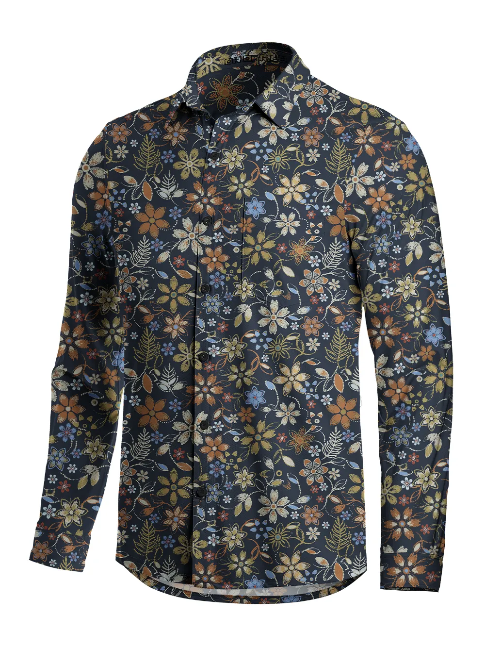 Orionride Embroidered Flower Men's Stretchy Breathable Long Sleeve Gravel Shirt sold by Orionride product image thumbnail 2