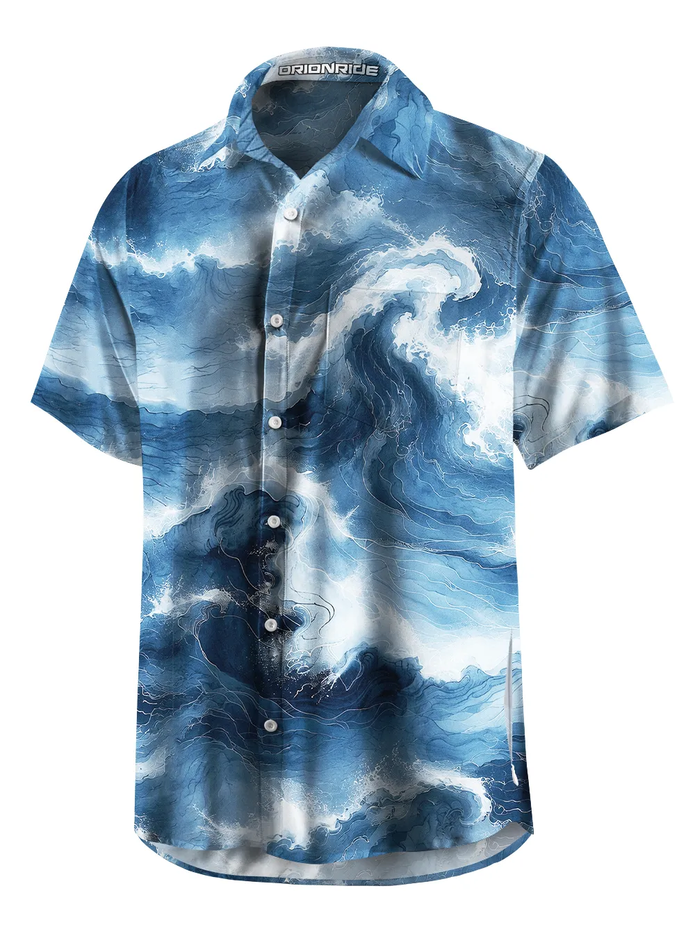Orionride Blue Gold Surge Zipper Pockets Ultra Lightweight Short Sleeves Gravel Shirt sold by Orionride product image thumbnail 2