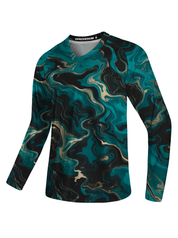 Orionride Gilded Marbling Long Sleeve Downhill Jersey made by Orionride