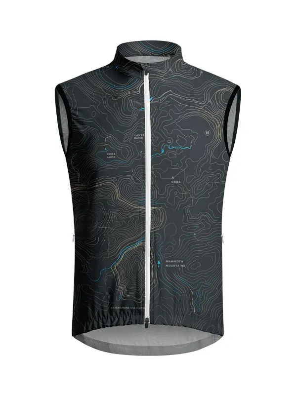 Orionride Panoramic Map Lightweight Windproof Cycling Vest made by Orionride