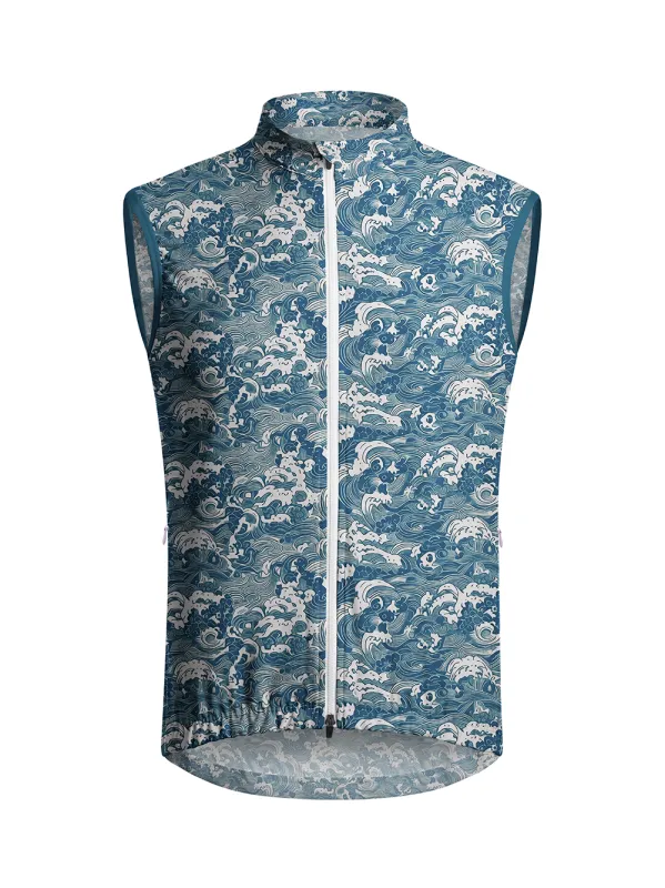 Orionride Sea Waves Lightweight Windproof Cycling Vest made by Orionride