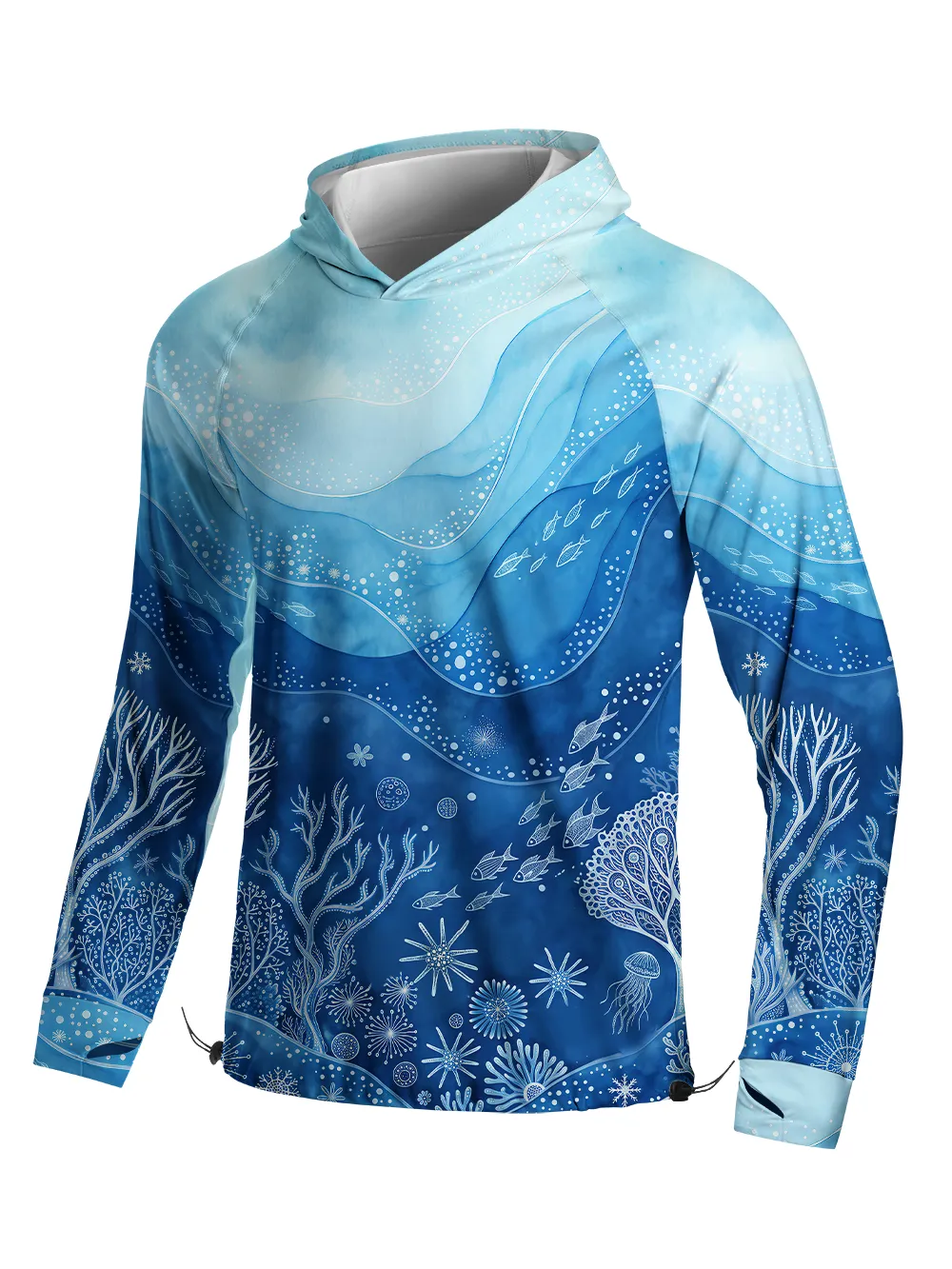 Orionride Ocean Chart Long Sleeve Cycling Hoodie Shirt sold by Orionride product image thumbnail 2