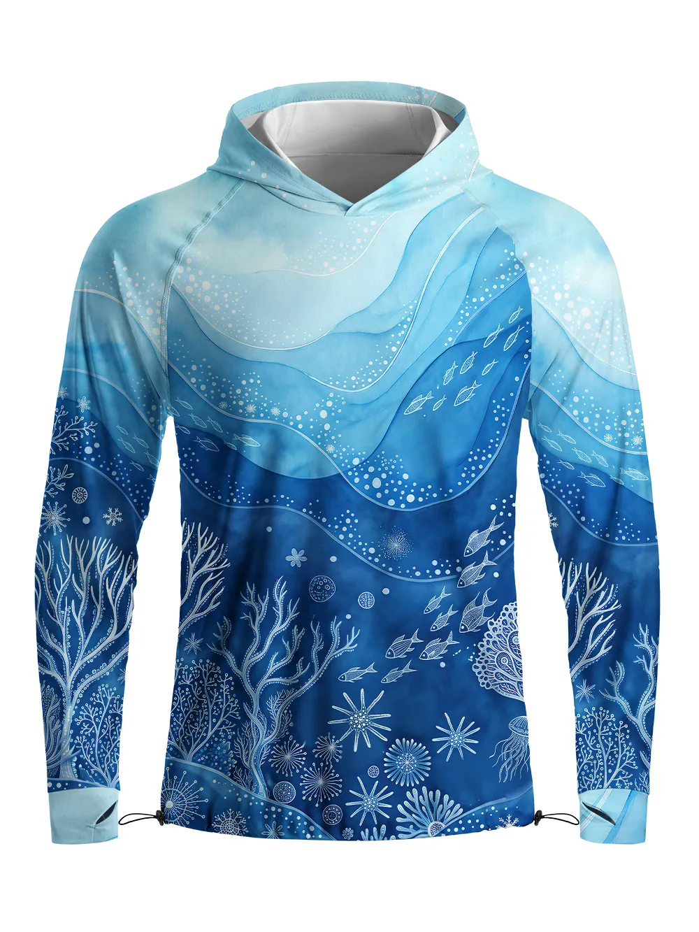 Orionride Ocean Chart Long Sleeve Cycling Hoodie Shirt sold by Orionride