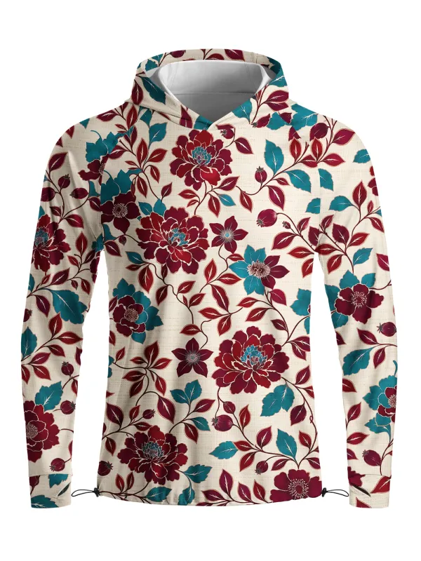 Orionride Luxurious Peony Long Sleeve Cycling Hoodie Shirt made by Orionride