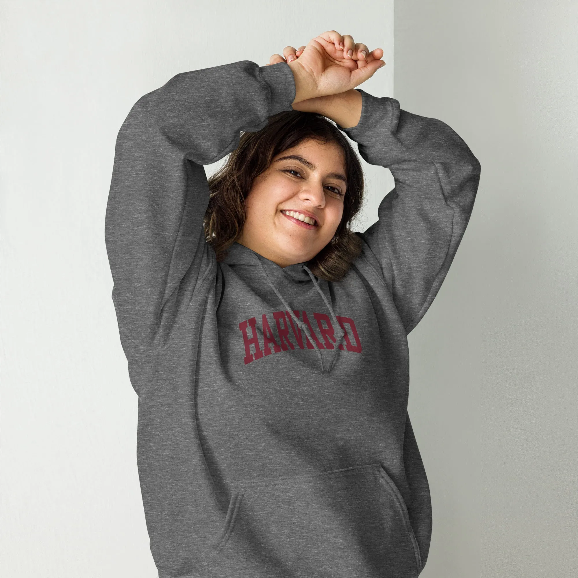 Harvard University Essential Hooded Sweatshirt (Heather Grey) sold by Ivy Sport product image thumbnail 2