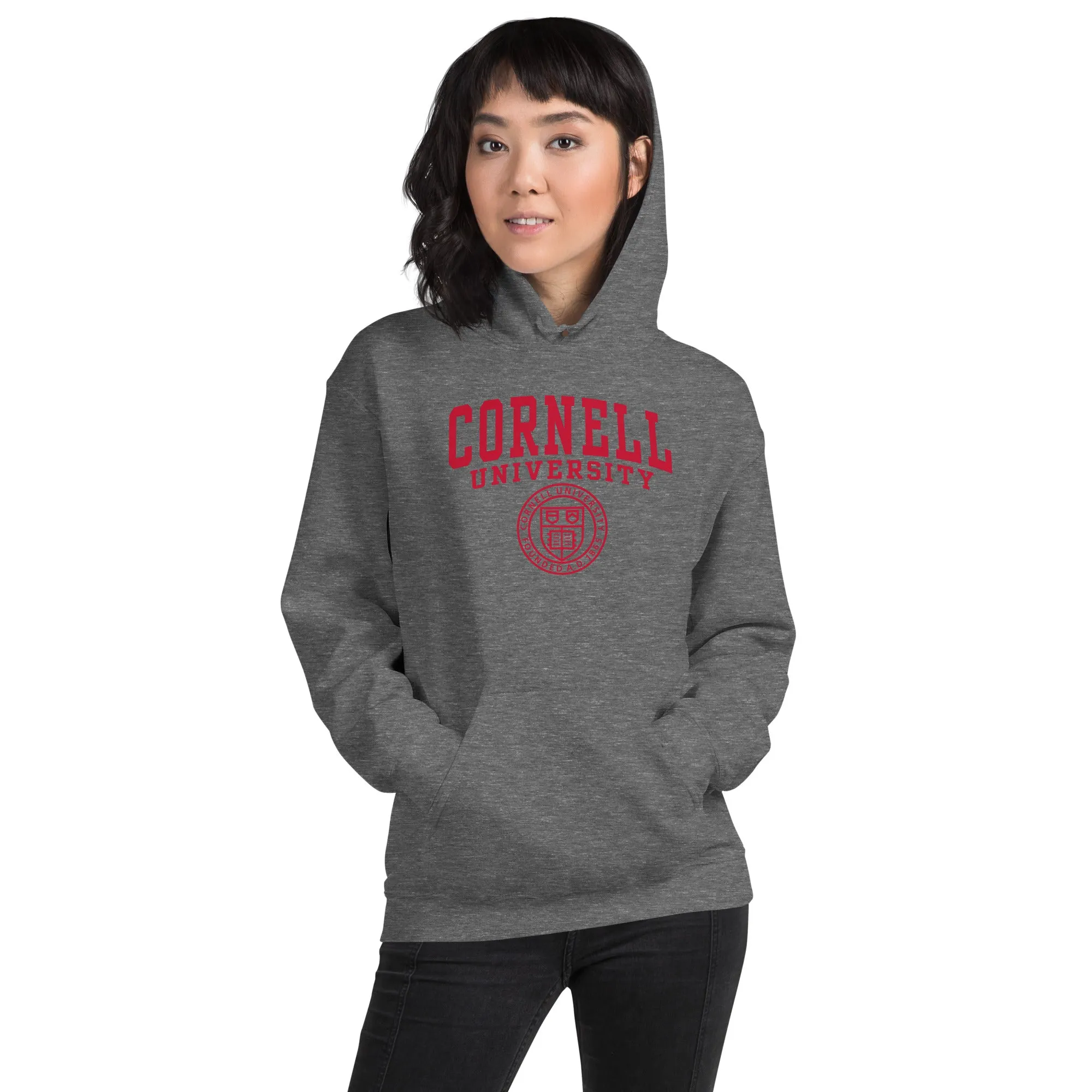 Cornell Heritage Hooded Sweatshirt (Grey) sold by Ivy Sport product image thumbnail 4