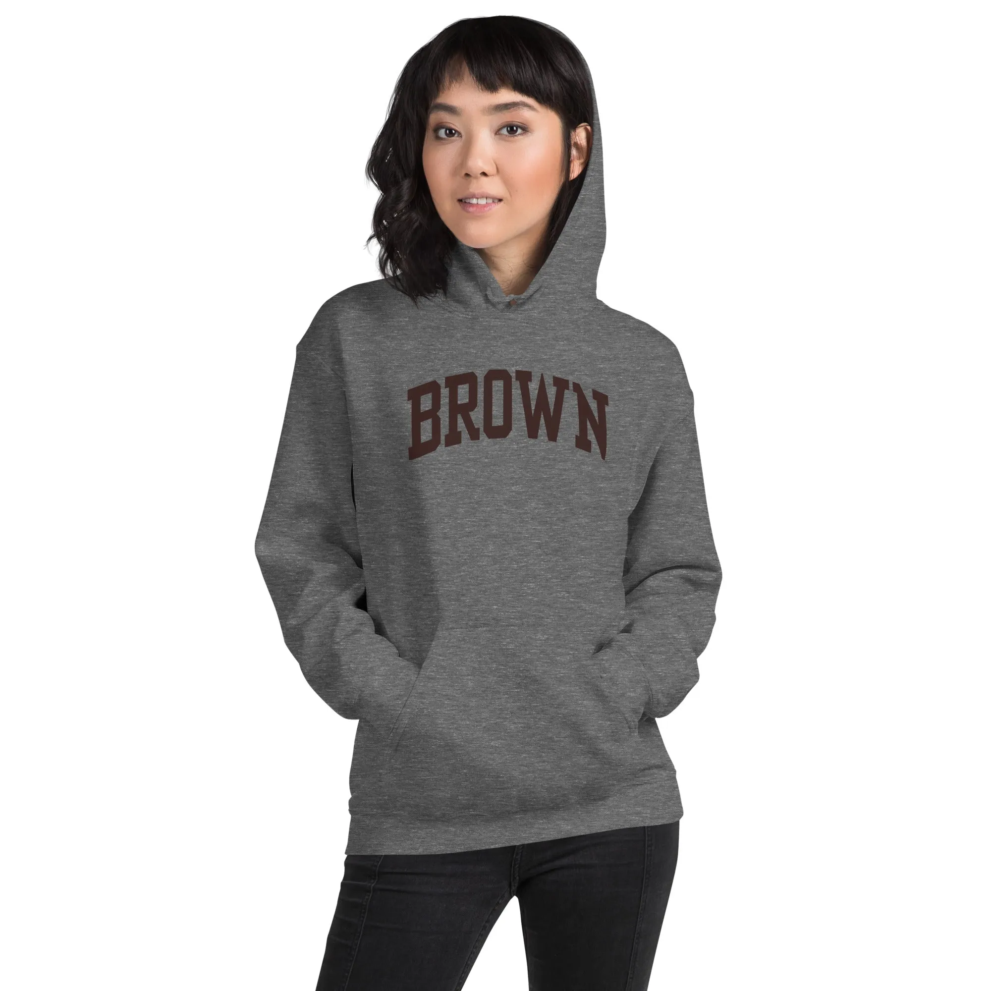 Brown University Essential Hooded Sweatshirt (Heather Grey) sold by Ivy Sport product image thumbnail 3