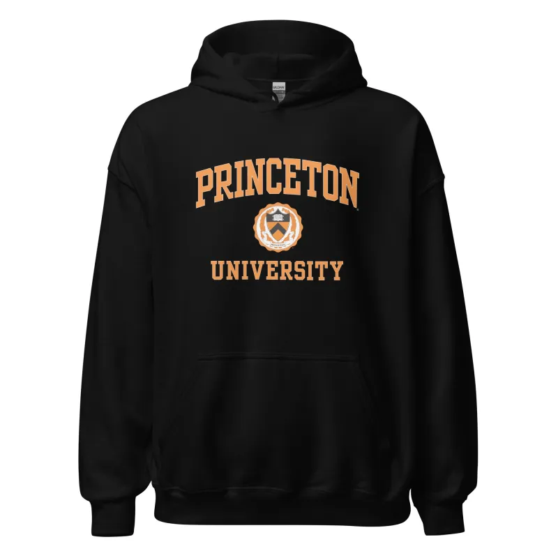 Princeton Crest Hooded Sweatshirt (Black) sold by Ivy Sport