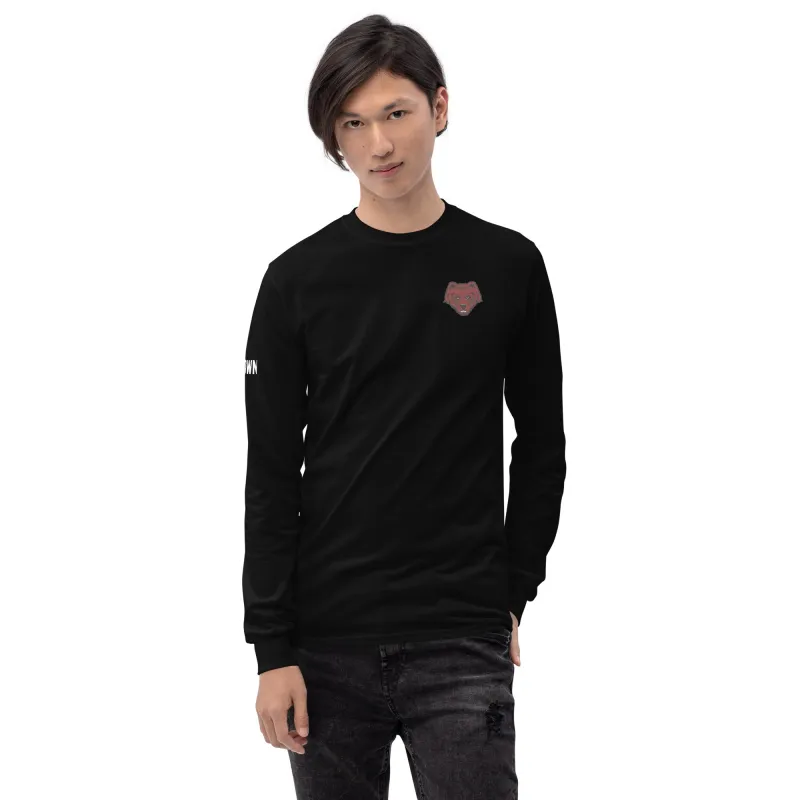 Brown Mascot Long Sleeve T-Shirt (Black) sold by Ivy Sport