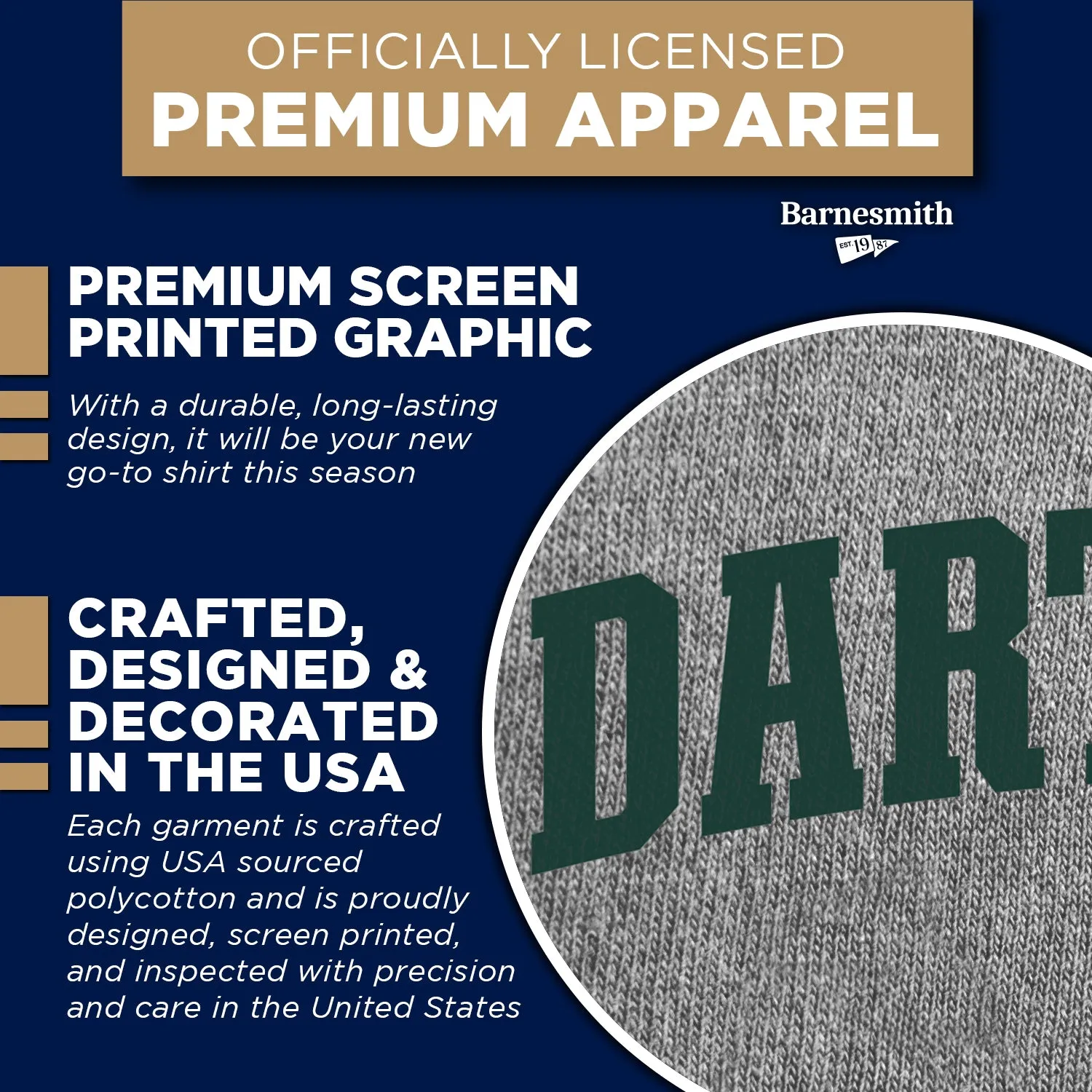 Dartmouth Heritage T-Shirt (Grey) sold by Ivy Sport product image thumbnail 4