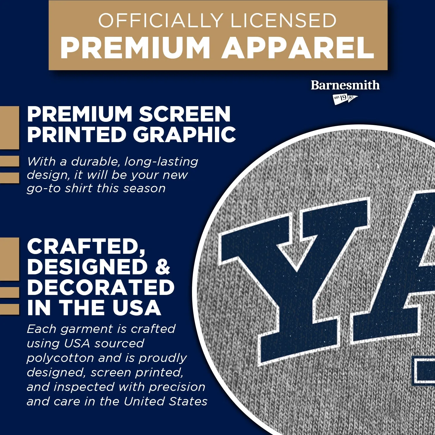 Yale University Spirit T-Shirt (Grey) sold by Ivy Sport product image thumbnail 4