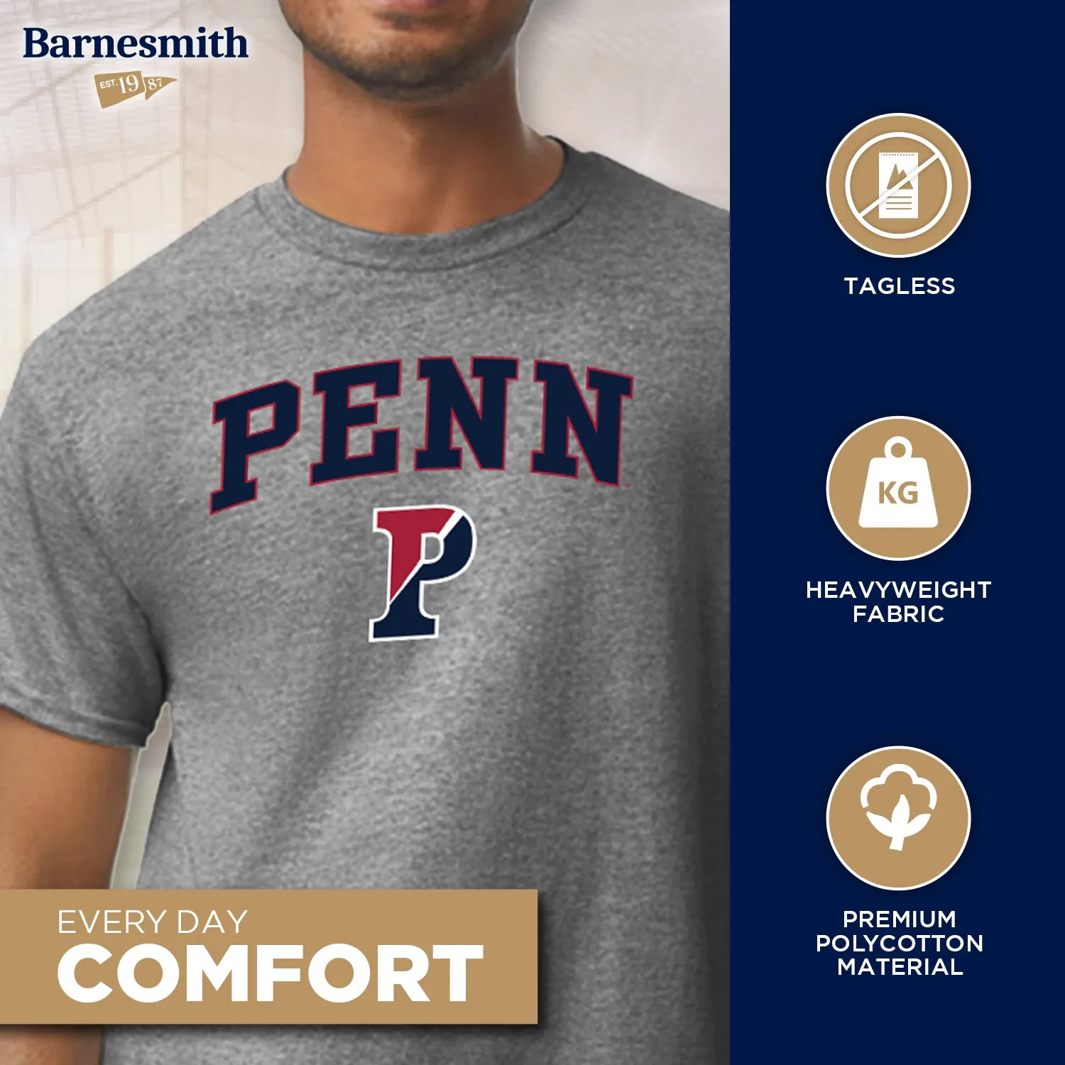 Penn Spirit T-Shirt (Grey) sold by Ivy Sport product image thumbnail 3