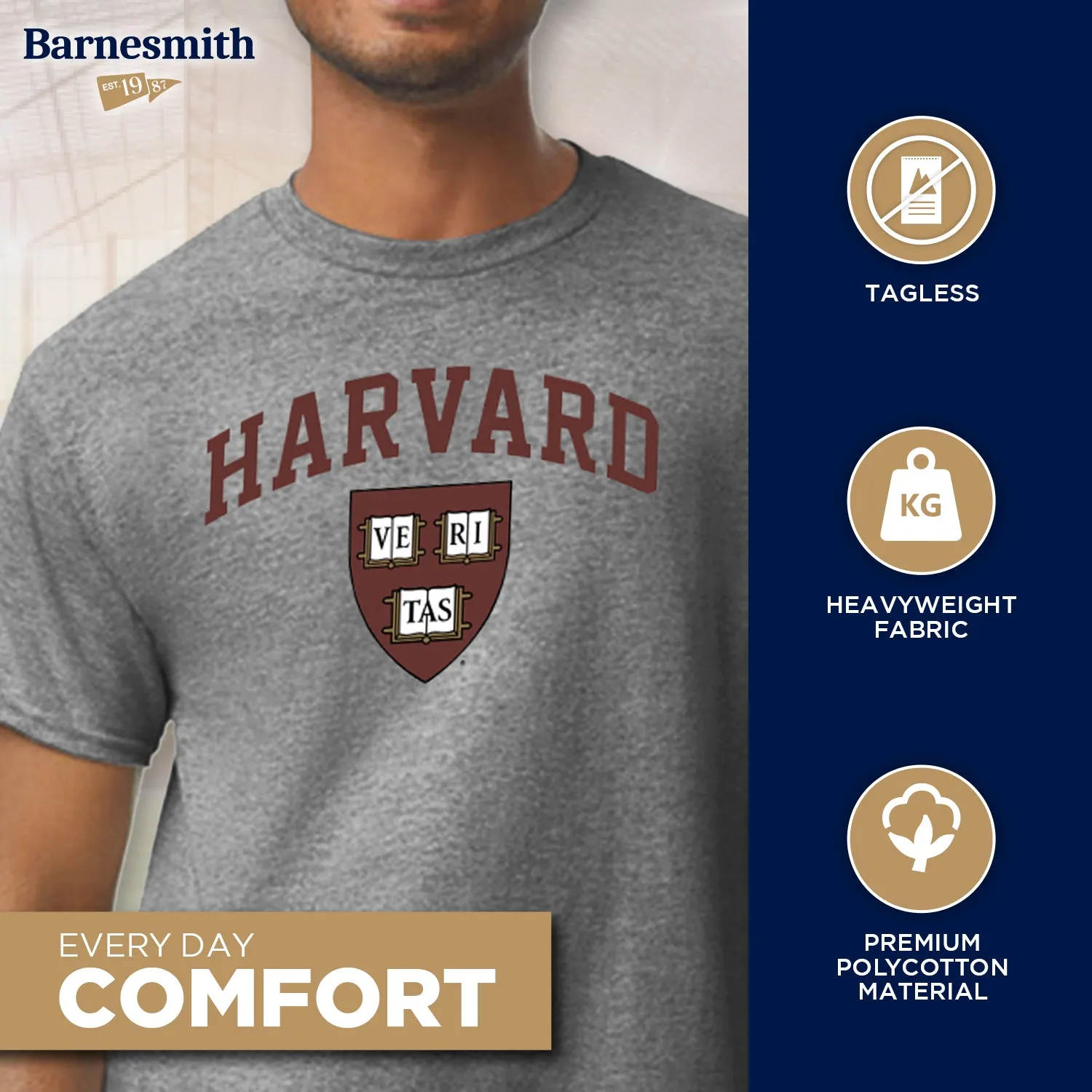 Harvard University Spirit T-Shirt (Grey) sold by Ivy Sport product image thumbnail 3