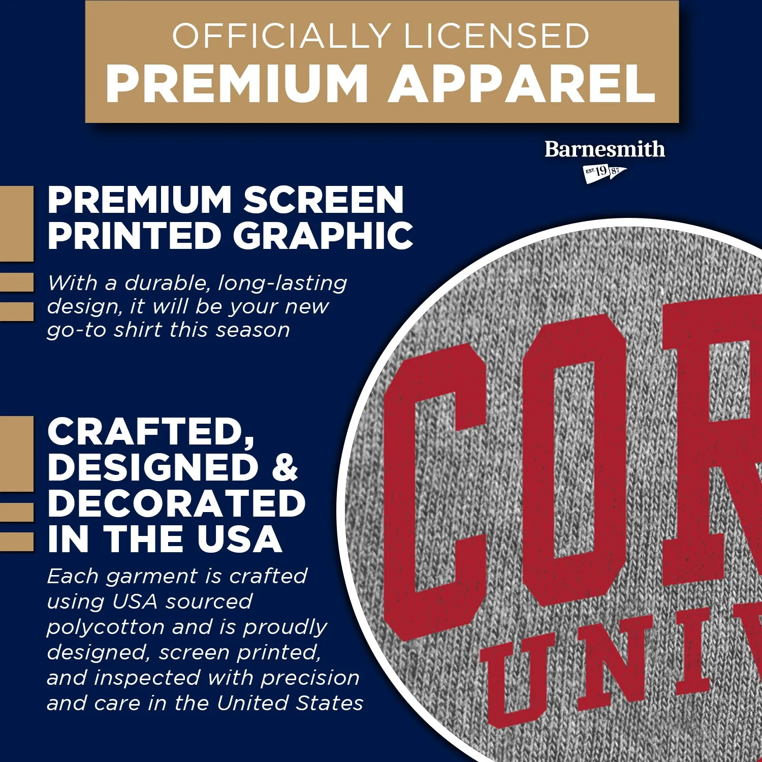 Cornell Heritage T-shirt (Grey) sold by Ivy Sport product image thumbnail 4