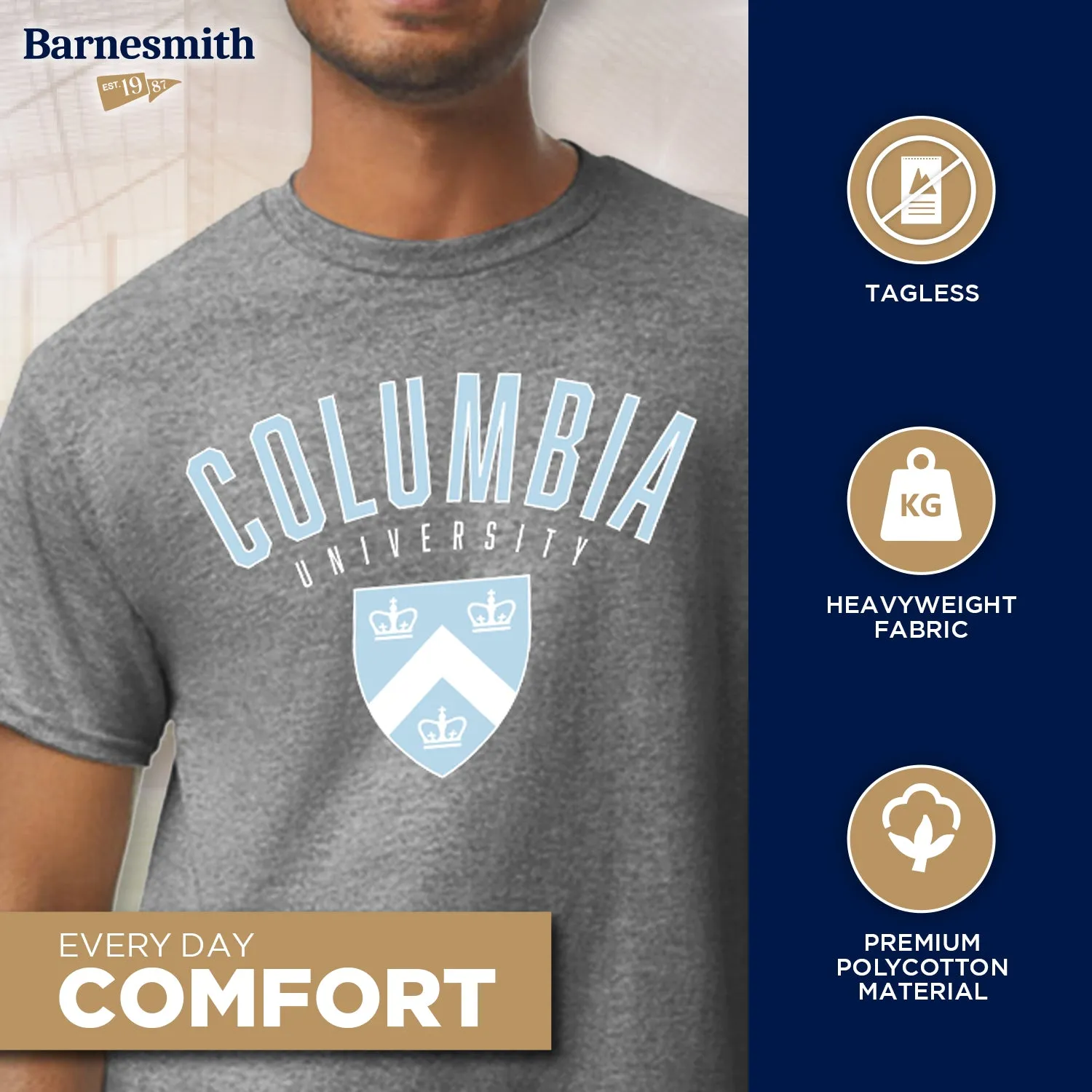 Columbia University Heritage T-Shirt II (Grey) sold by Ivy Sport product image thumbnail 3