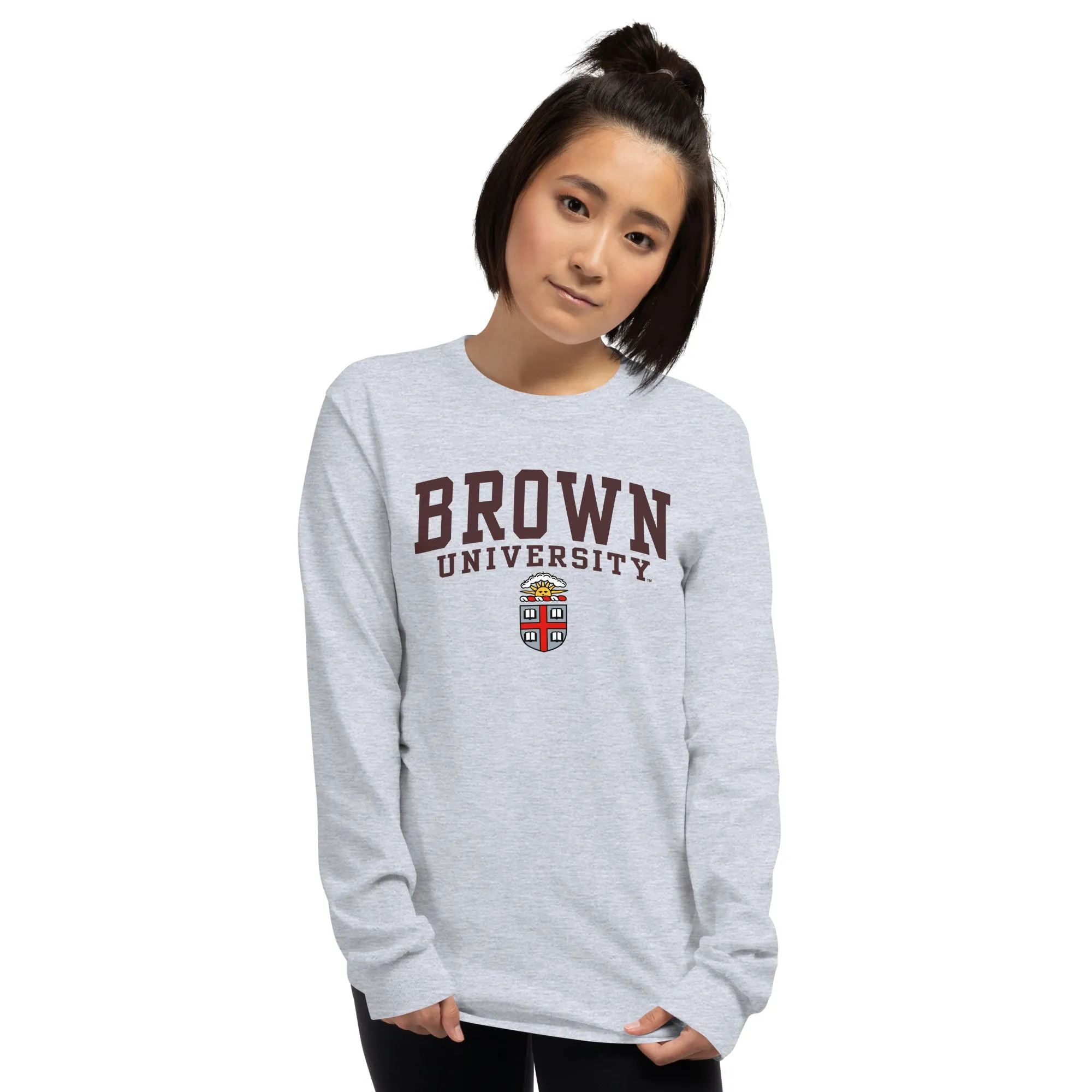 Brown Heritage Long Sleeve T-Shirt (Charcoal Grey) sold by Ivy Sport product image thumbnail 3