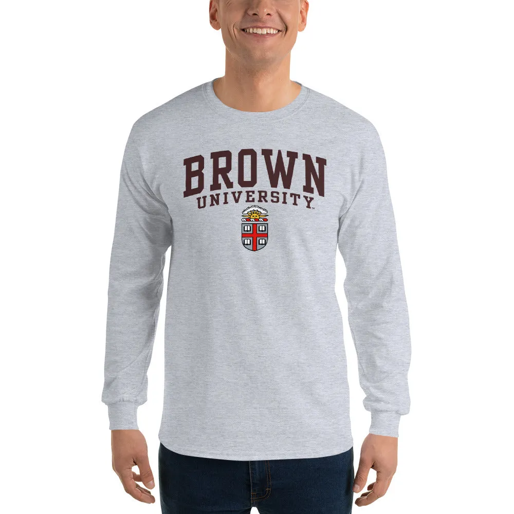 Brown Heritage Long Sleeve T-Shirt (Charcoal Grey) sold by Ivy Sport