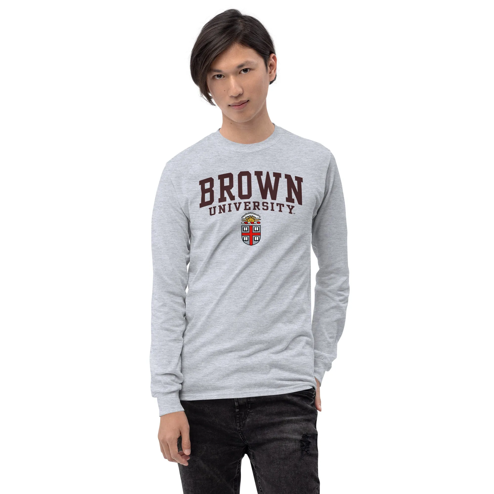 Brown Heritage Long Sleeve T-Shirt (Charcoal Grey) sold by Ivy Sport product image thumbnail 2
